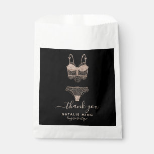Rose Gold Lingerie Boutique Thank you Favour Bags