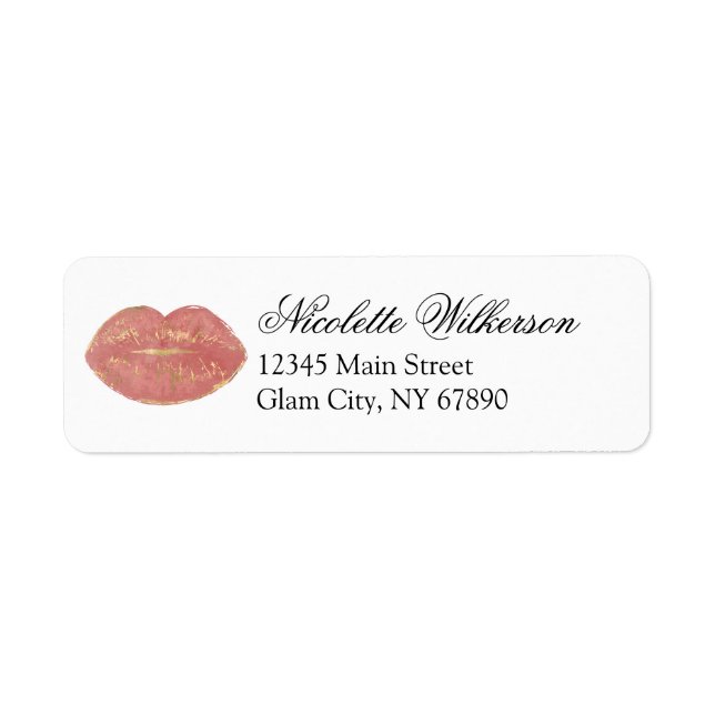 Rose Gold Lips Glam Makeup Beauty Cosmetic Address (Front)