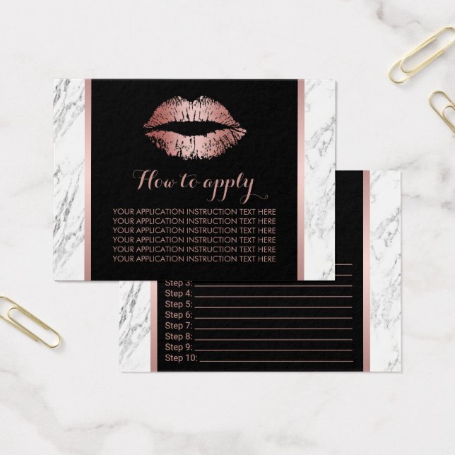 Rose Gold Lips Marble Application Instructions (Office)