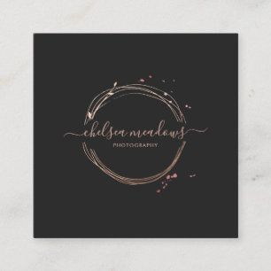 Rose Gold Logo Business Card