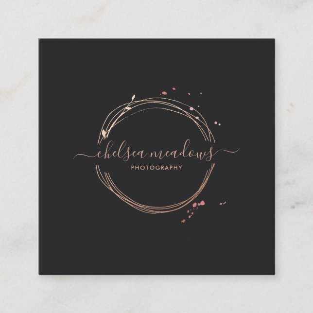 Rose Gold Logo Business Card (Front)