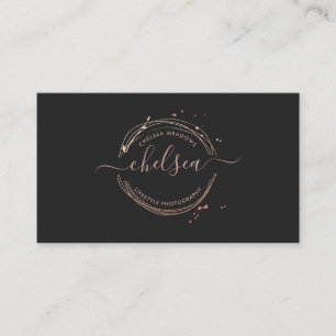Rose Gold Logo Business Card
