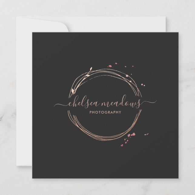 Rose Gold Logo Business Card Digital Download (Front)