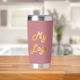 Rose gold logo business corporate insulated tumbler