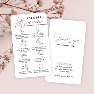 Rose Gold Logo Chemical Face Peel Aftercare Business Card
