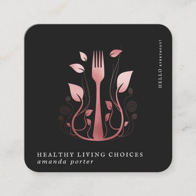 Rose Gold Logo | Nutrition Business Card (Front)