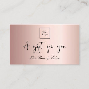 Rose gold logo qr code gift certificate