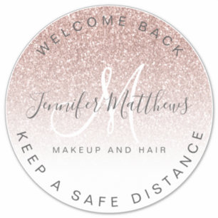 Rose Gold Logo Salon COVID Safety Social Distance