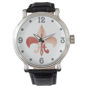 Rose gold look  fleur-de-lis watch