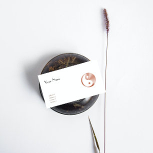 Rose gold look yin yang business card