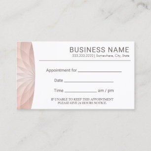 Rose Gold Lotus Floral Salon Spa Appointment Card