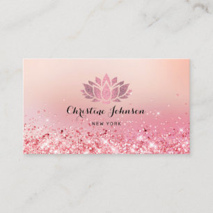 rose gold lotus flower business card