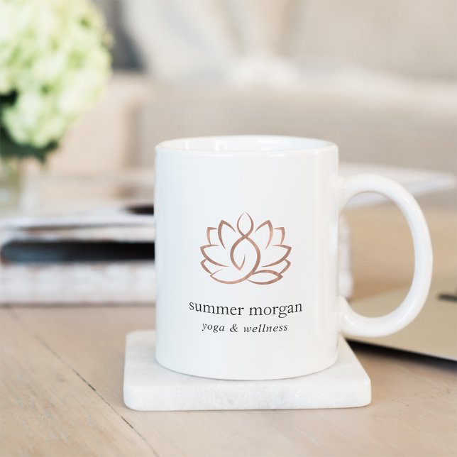 Rose Gold Lotus Flower Logo Coffee Mug (Creator Uploaded)