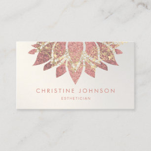 rose gold lotus logo business card