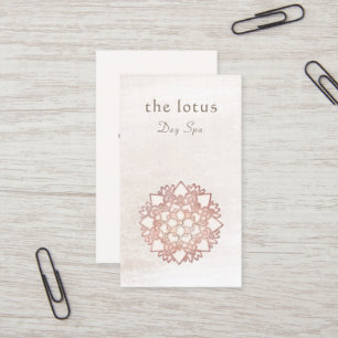 Rose Gold  Lotus Logo Holistic Health and Wellness Business Card