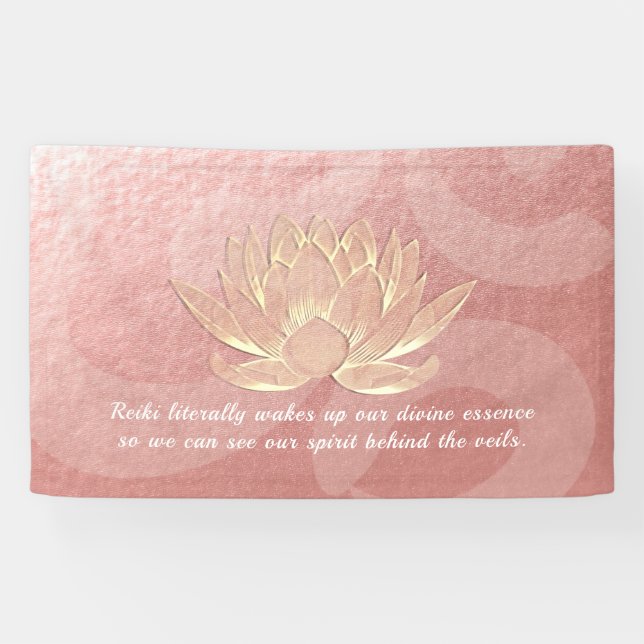 Rose Gold Lotus Yoga Meditation Instructor Quotes Banner (Horizontal)