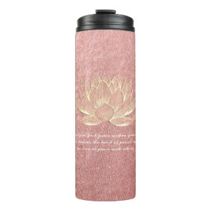 Rose Gold Lotus Yoga Meditation Instructor Quotes Thermal Tumbler