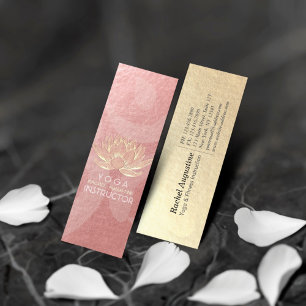 Rose Gold Lotus Yoga Meditation Reiki Instructor Mini Business Card