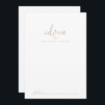 Rose Gold Love Fancy Script Wedding Advice Card<br><div class="desc">This rose gold love fancy script wedding advice card is perfect for a rustic wedding. The simple and elegant design features classic and fancy script typography in rose gold. These cards are perfect for a wedding, bridal shower, baby shower, graduation party & more. Personalise the cards with the names of...</div>