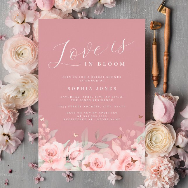 Rose Gold Love is in Bloom Blush Bridal Shower  (Creator Uploaded)
