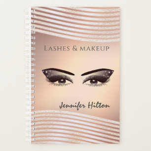 Rose gold luminous eye makeup long lashes planner