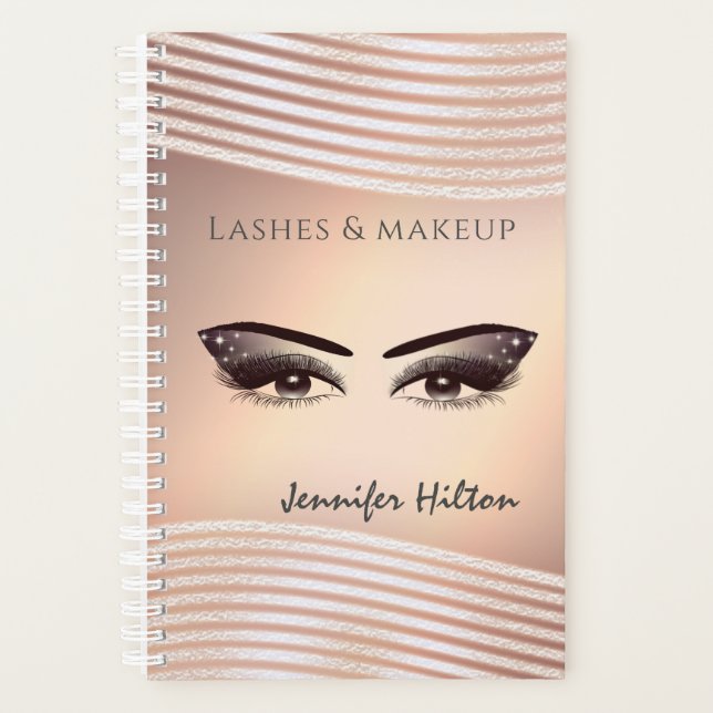 Rose gold luminous eye makeup long lashes planner (Front)