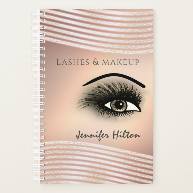Rose gold luminous eye makeup long lashes planner (Front)