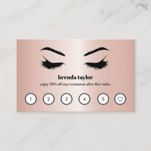 Rose Gold  luxury  Browbar Eyelash Custom Loyalty Business Card