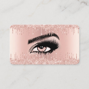 Rose gold luxury glitter drips business card