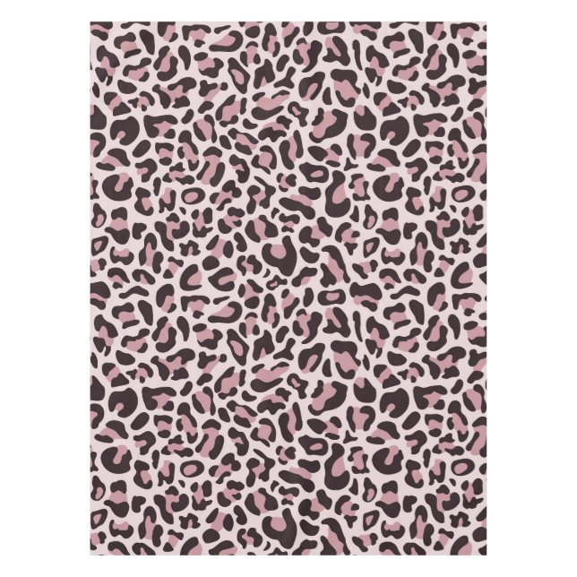 Rose Gold Luxury Leopard Print Tablecloth (Front)