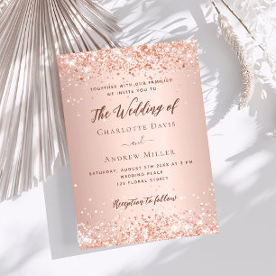 Rose gold luxury wedding invitation