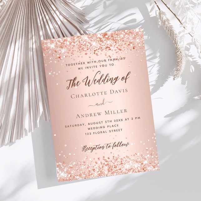 Rose gold luxury wedding invitation (Creator Uploaded)