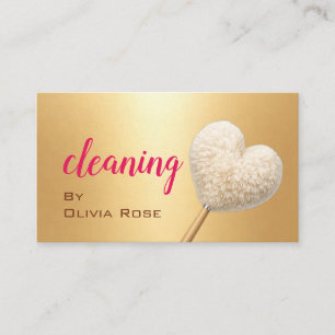 Rose Gold Maid Cleaning Service Business Card