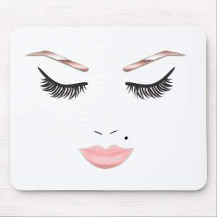 Rose Gold Makeup Face Eyebrows Lips Glam Beauty Mouse Mat