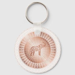 Rose Gold Mandala Elephant Key Ring