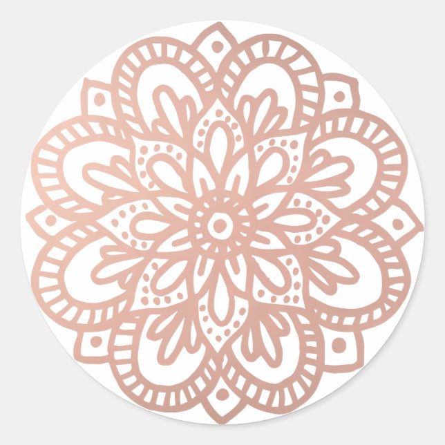 Rose Gold Mandala Flower Sticker (Front)
