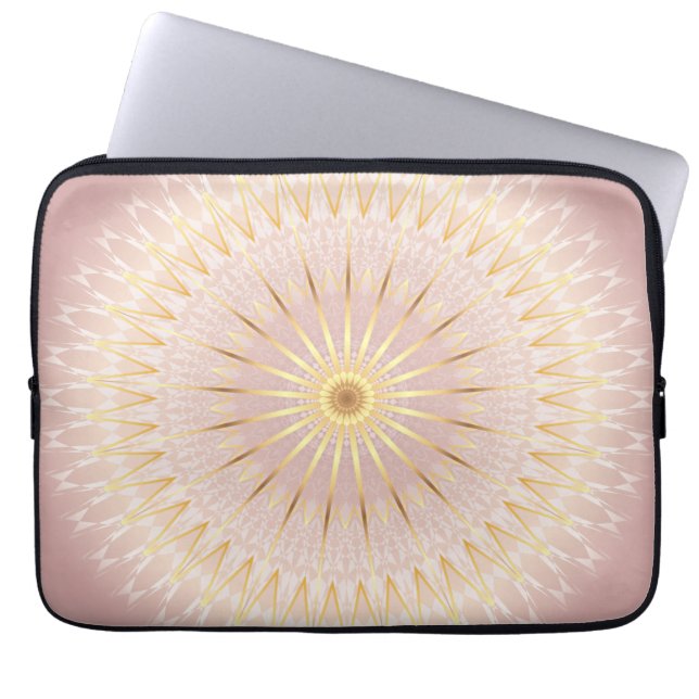 Rose Gold Mandala Laptop Sleeve (Front)