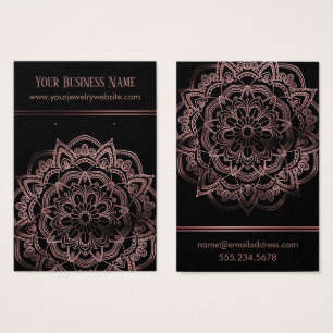 Rose Gold Mandala over Black Earring Display Cards