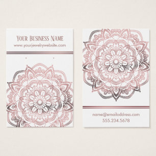 Rose Gold Mandala over White Earring Display Cards