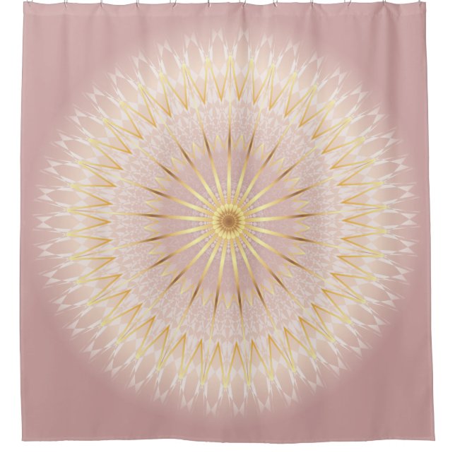 Rose Gold Mandala Shower Curtain (Front)