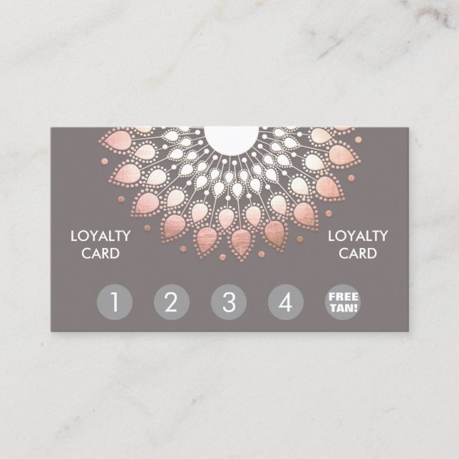 Rose Gold Mandala Spray Tan Loyalty Punch