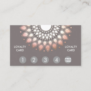 Rose Gold Mandala Spray Tan Loyalty Punch Card