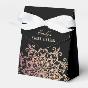 Rose Gold Mandala Sweet 16 Party Favour Box