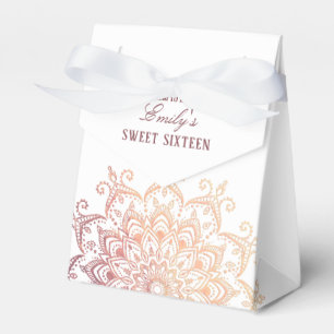 Rose Gold Mandala Sweet 16 Party Favour Box