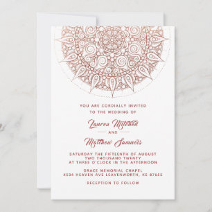 Rose Gold Mandala Wedding Invitation