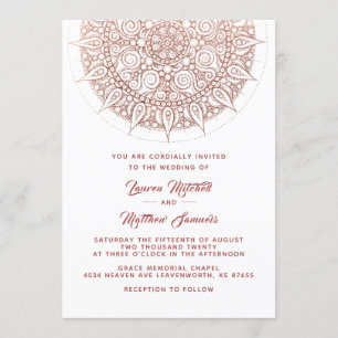 Rose Gold Mandala Wedding Invitation