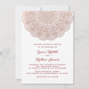 Rose Gold Mandala Wedding Invitation