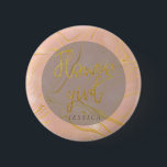 Rose Gold Marble Agate Glitter Flower Girl Button<br><div class="desc">This rose gold marble agate glitter Flower girl pinback button is great for wedding or bridal shower. This badge can be personalized with Flower Girl's name. Matching products available in my store Wowweds.</div>