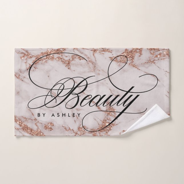 Rose Gold Marble Beauty Hand Towel (Hand Towel)