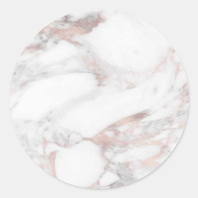 Rose Gold Marble Blank Modern Elegant Template Classic Round Sticker (Front)